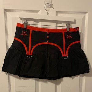 red and black mall goth skirt